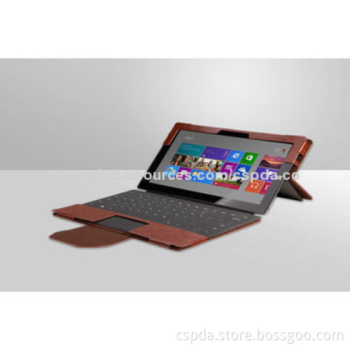 Fast Shipment Brown Book Folio Tablet PC Keyboard Case Design for Microsoft Surface Pro 3